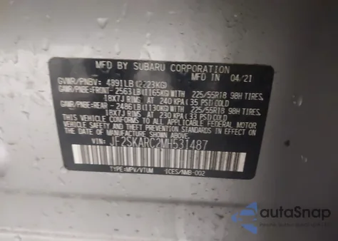 2021 Subaru Forester Sport from USA, damaged, VIN JF2SKARC2MH531487
